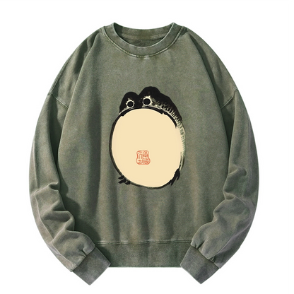 Tokyo-Tiger Grumpy Frog Japanese Washed Sweatshirt