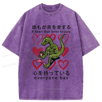 Tokyo-Tiger Dinosaur Nail Polish Japanese Washed T-Shirt