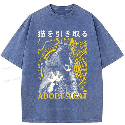 Tokyo-Tiger Adopt A Cat Washed T-Shirt