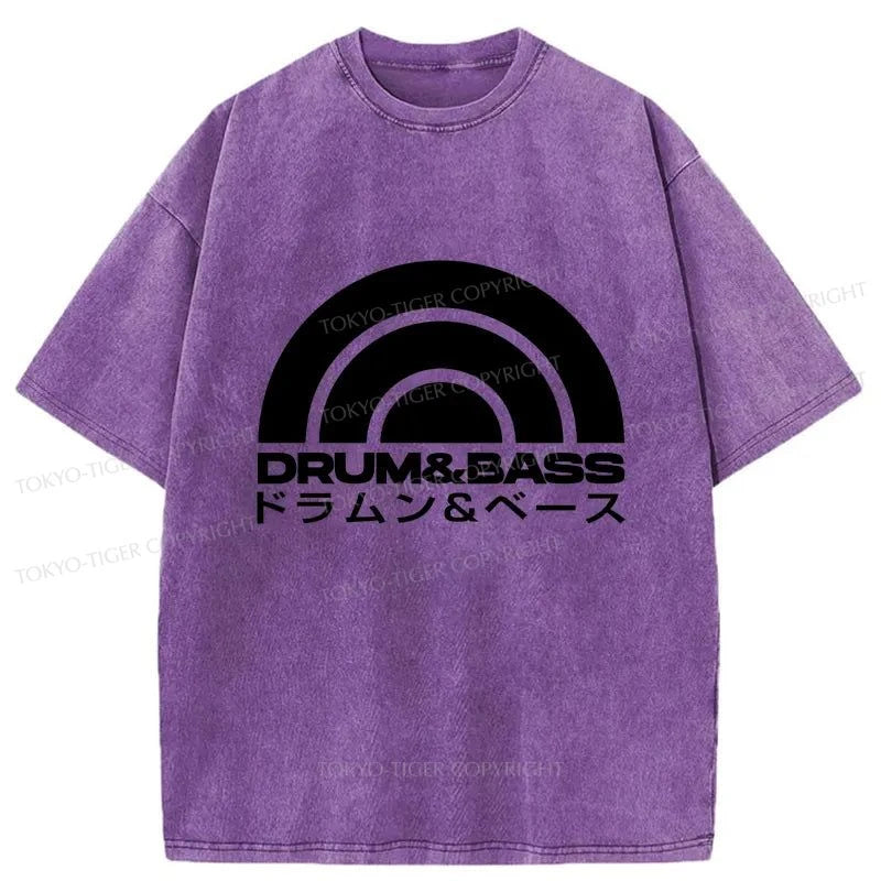 Tokyo-Tiger Drum & Bass Disc Washed T-Shirt