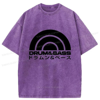 Tokyo-Tiger Drum & Bass Disc Washed T-Shirt