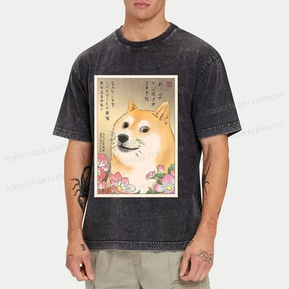 Tokyo-Tiger Shiba Lnu Meme Washed T-Shirt