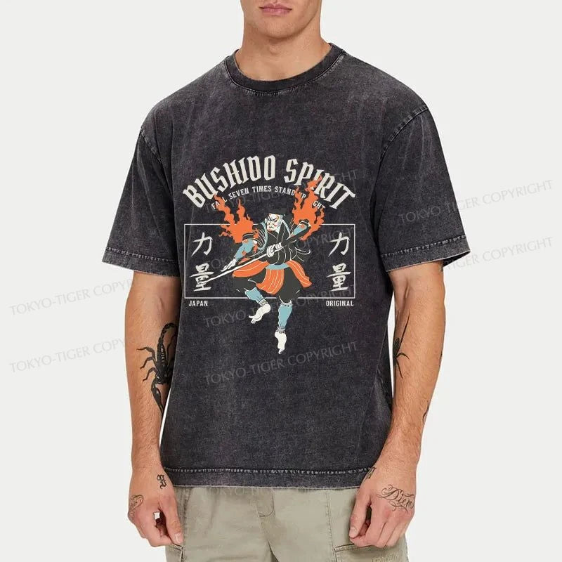 Tokyo-Tiger Bushido Spirit Japanese Washed T-Shirt