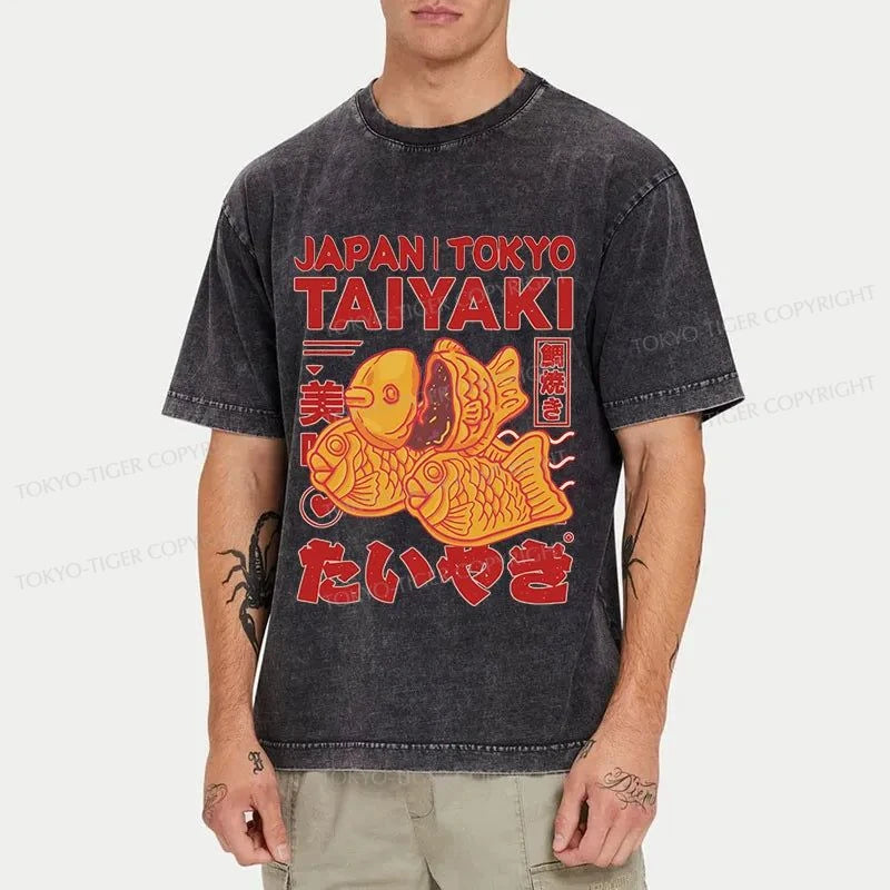 Tokyo-Tiger Taiyaki Japanese Washed T-Shirt