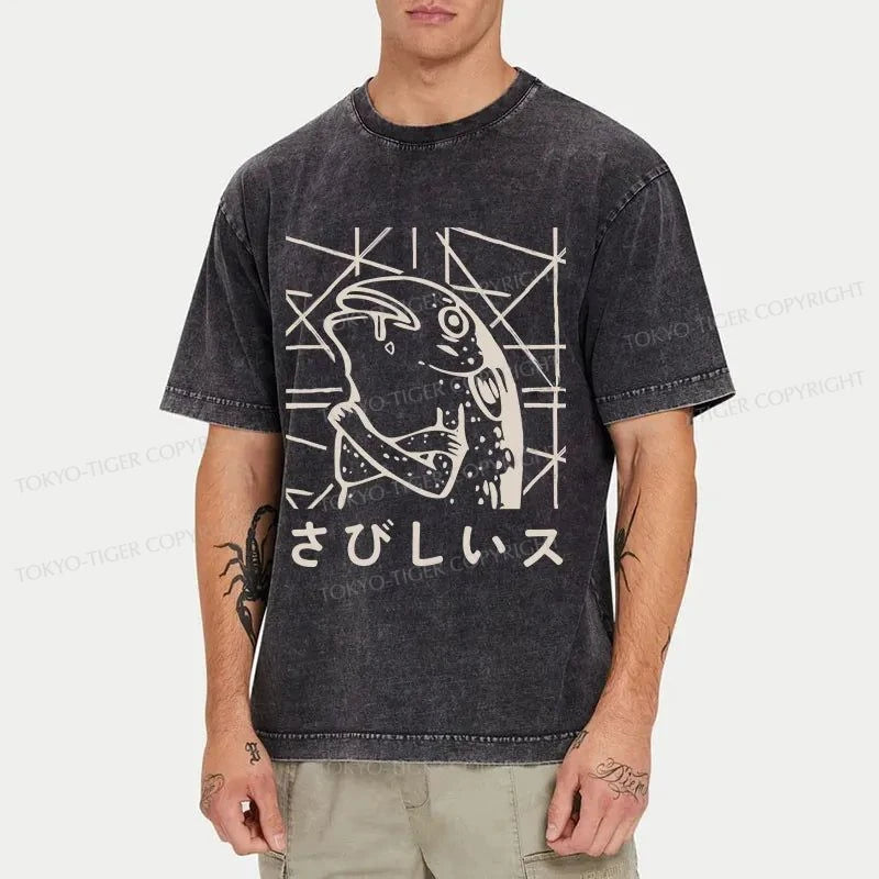 Tokyo-Tiger Lonely Fish Washed T-Shirt