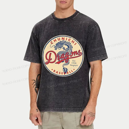 Tokyo-Tiger Chunichi Dragons Washed T-Shirt