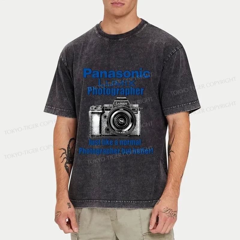 Tokyo-Tiger Panasonic Lumix Cameras Washed T-Shirt