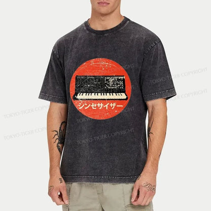 Tokyo-Tiger Vintage Synthesizer Japanese Washed T-Shirt