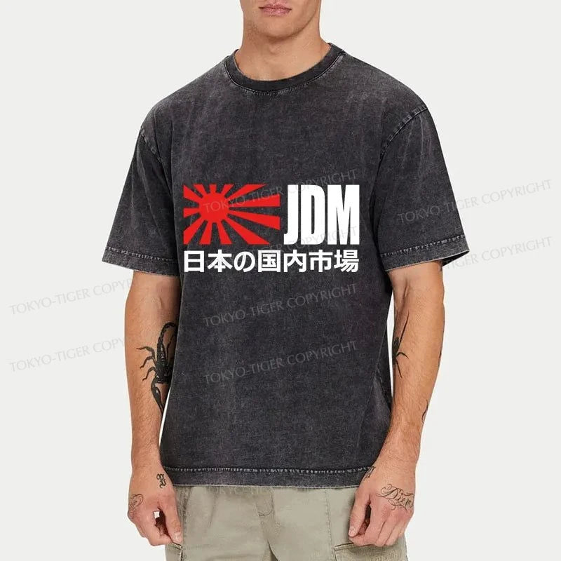 Tokyo-Tiger JDM Flag Logo Washed T-Shirt