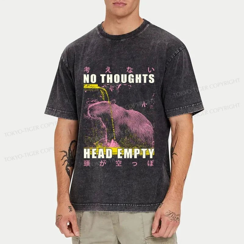 Tokyo-Tiger No Thoughts Head Empty Washed T-Shirt