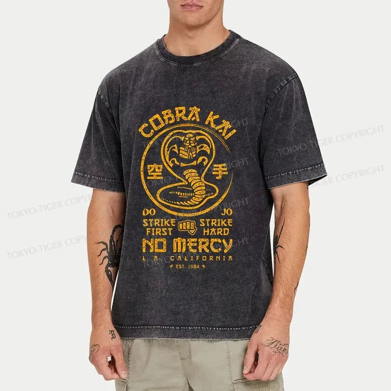 Tokyo-Tiger Karate Dojo Logo Cobra Kai Washed T-Shirt