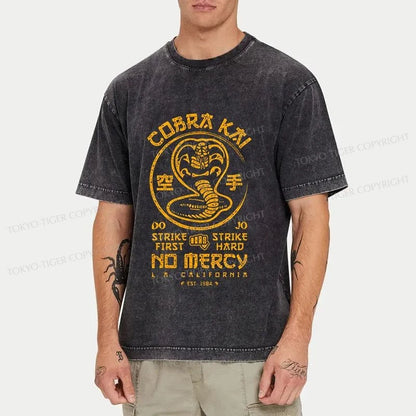 Tokyo-Tiger Karate Dojo Logo Cobra Kai Washed T-Shirt