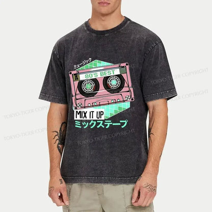 Tokyo-Tiger Cassette Tape Japanese Washed T-Shirt