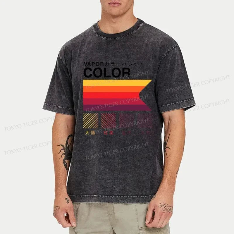 Tokyo-Tiger Vapor Color Palette Washed T-Shirt