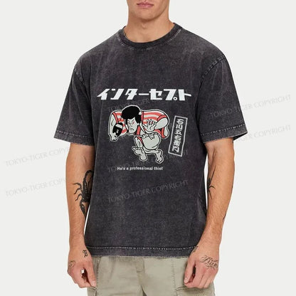 Tokyo-Tiger Samurai Thief Japanese Washed T-Shirt