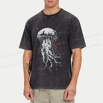 Tokyo-Tiger Jellyfish Japanese Washed T-Shirt