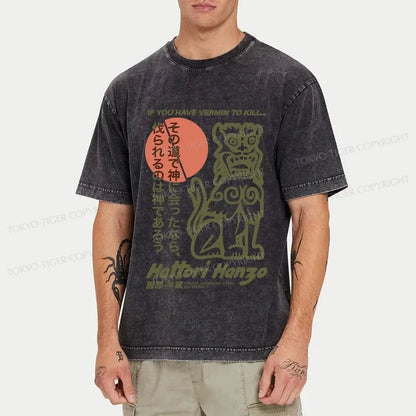 Tokyo-Tiger Hattori Hanzo Japanese Washed T-Shirt