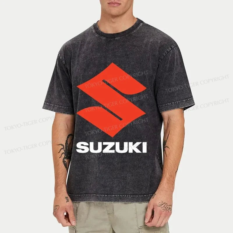 Tokyo-Tiger SUZUKI Logo Washed T-Shirt