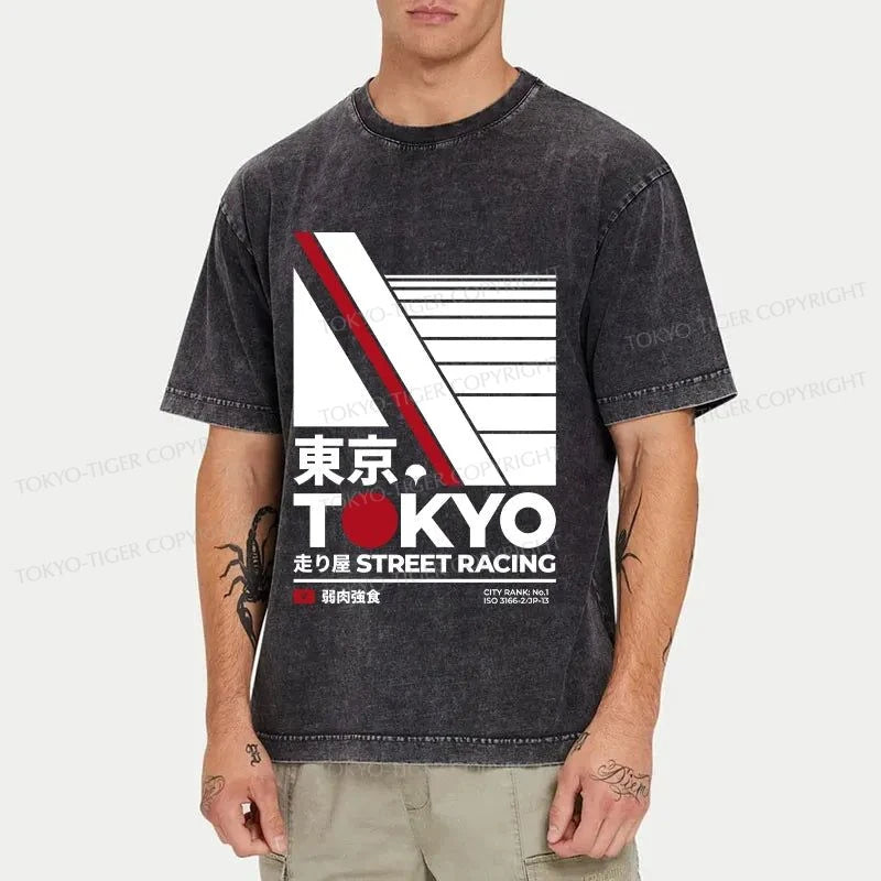 Tokyo-Tiger Tokyo Street Racing Washed T-Shirt