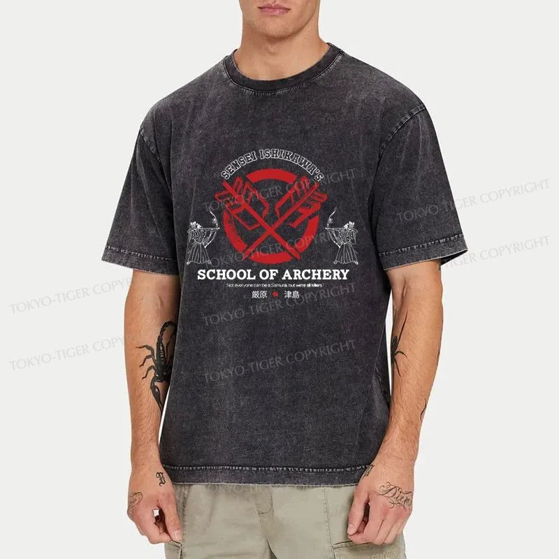 Tokyo-Tiger School Of Archery Japanese Washed T-Shirt