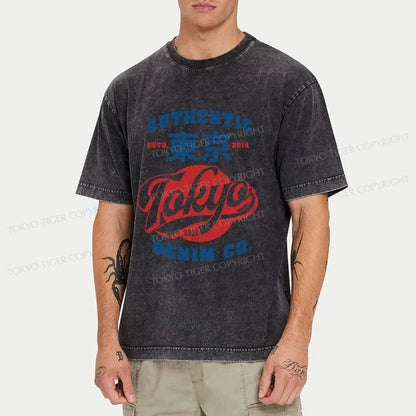 Tokyo-Tiger Retro Japan Tokyo Washed T-Shirt