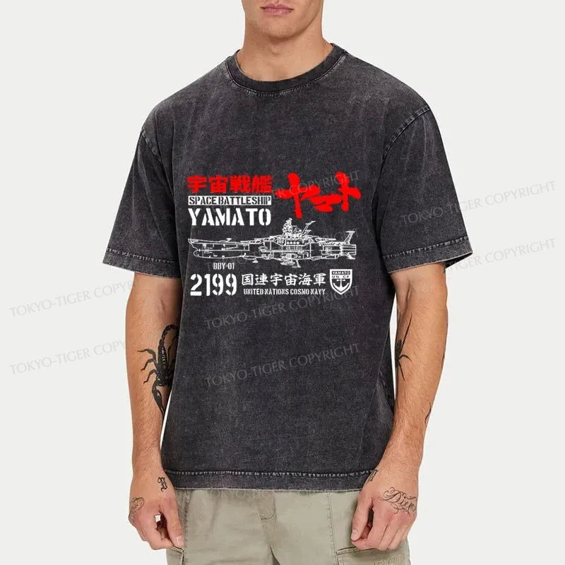 Tokyo-Tiger YAMATO Space Warship Japanese Washed T-Shirt