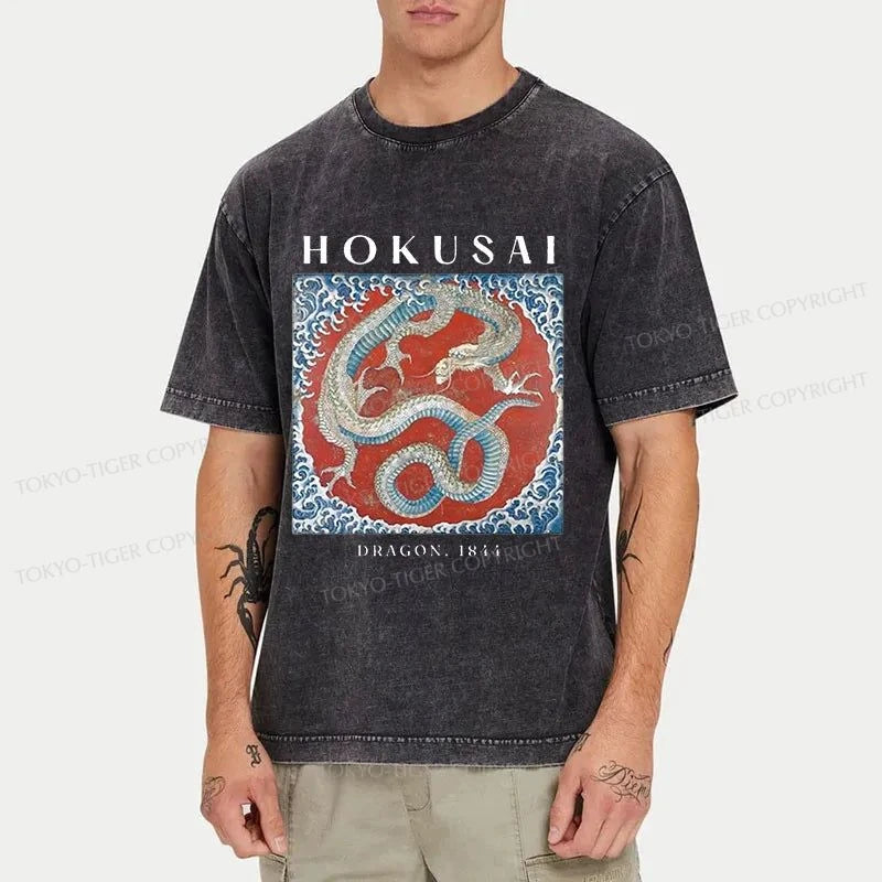 Tokyo-Tiger Japanese Dragon Washed T-Shirt