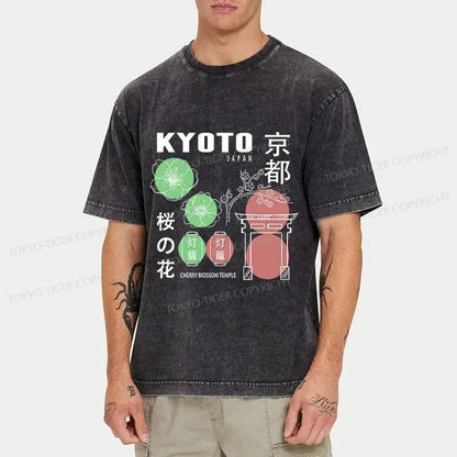 Tokyo-Tiger Kyoto Sakura Japanese Washed T-Shirt