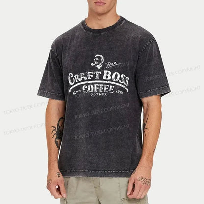 Tokyo-Tiger Craft Boss Coffee Logo Washed T-Shirt