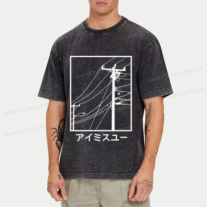 Tokyo-Tiger Wires And Cables Washed T-Shirt