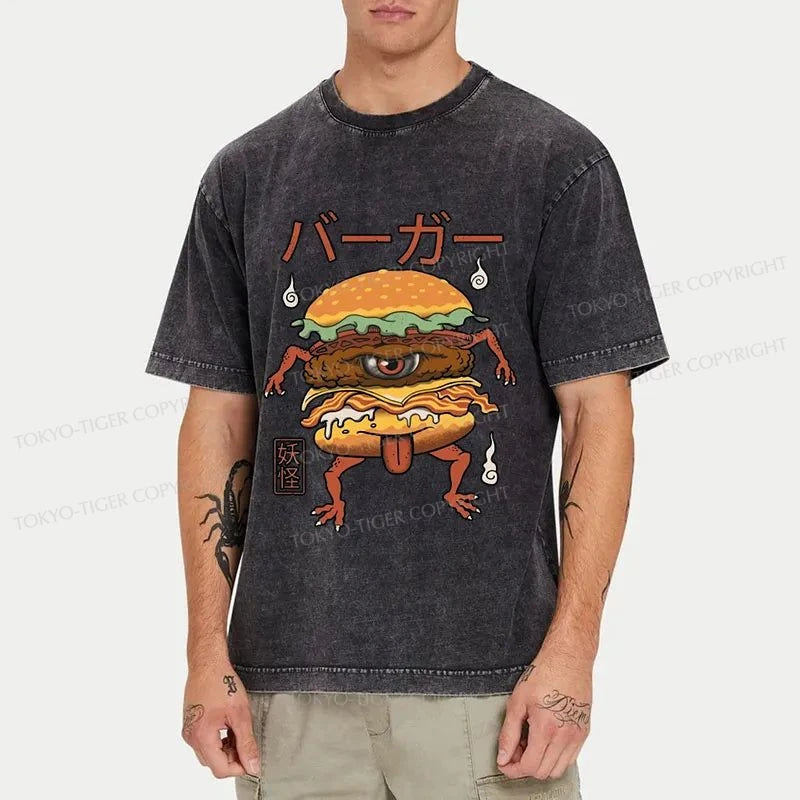 Tokyo-Tiger Burger Monster Japan Washed T-Shirt