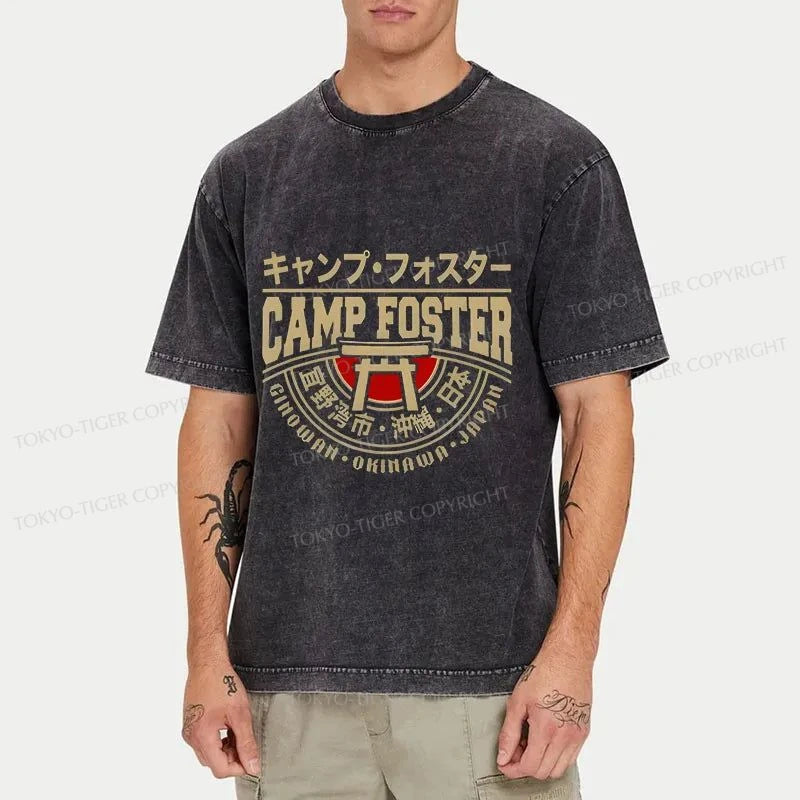 Tokyo-Tiger Camp Foster Okinawa Japanese Washed T-Shirt