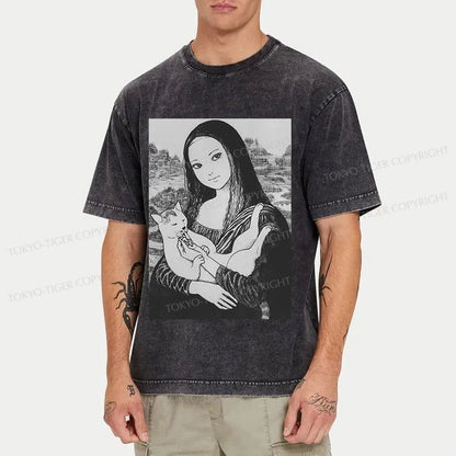 Tokyo-Tiger The Scary Mona Lisa Smile Washed T-Shirt