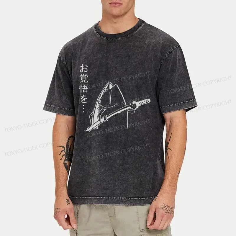 Tokyo-Tiger The Fish With The Knife Japanese Washed T-Shirt