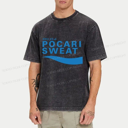 Tokyo-Tiger POCARI SWEAT Blue Washed T-Shirt