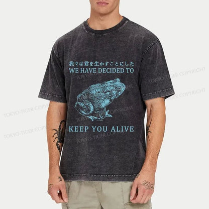 Tokyo-Tiger Keep Alive Frog Washed T-Shirt