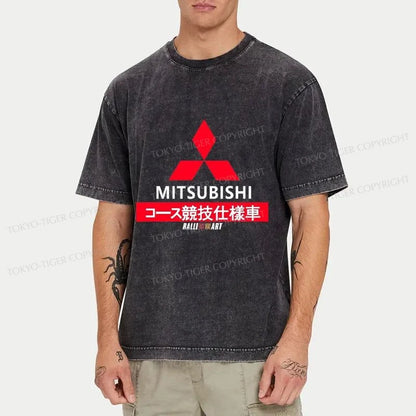 Tokyo-Tiger Mitsubishi Logo Japanese Washed T-Shirt