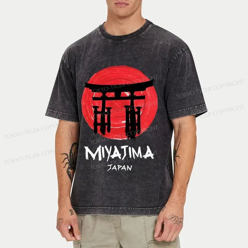 Tokyo-Tiger Miyajima Island Washed T-Shirt