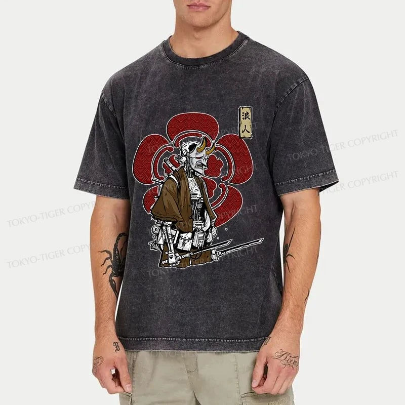 Tokyo-Tiger Japanese Ronin Washed T-Shirt