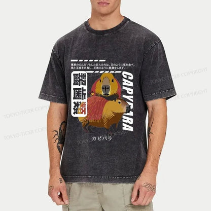 Tokyo-Tiger Japanese Capybara Washed T-Shirt