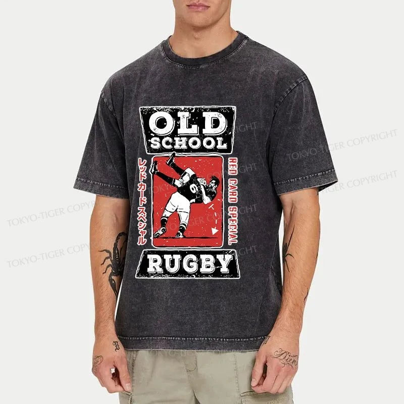 Tokyo-Tiger Old School Rugby Washed T-Shirt