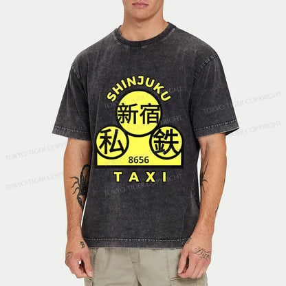 Tokyo-Tiger Shinjuku Taxi Washed T-Shirt