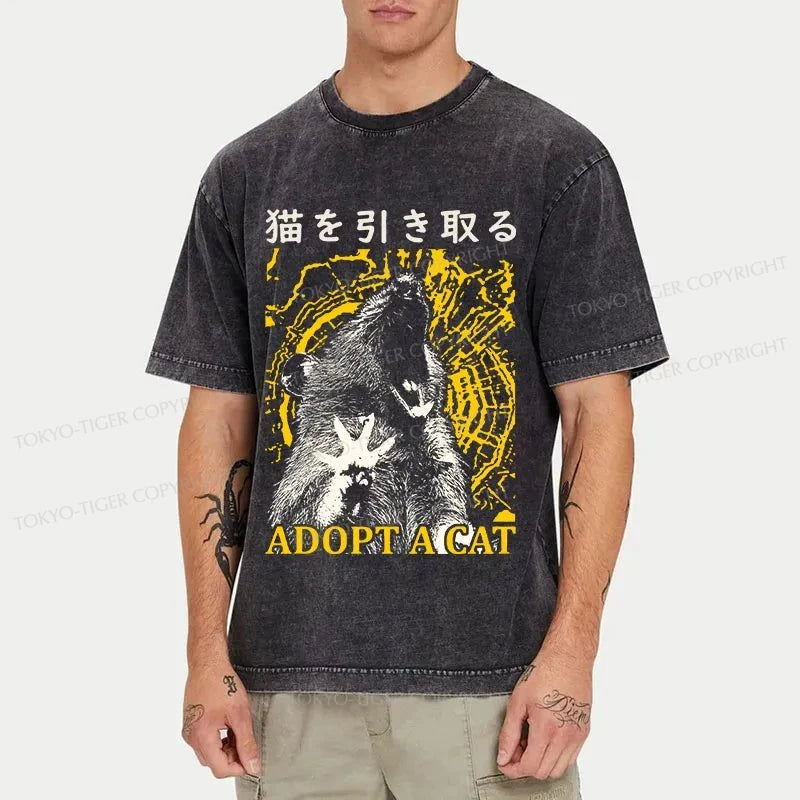 Tokyo-Tiger Adopt A Cat Washed T-Shirt