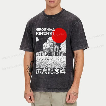 Tokyo-Tiger Hiroshima Memorial Japanese Washed T-Shirt