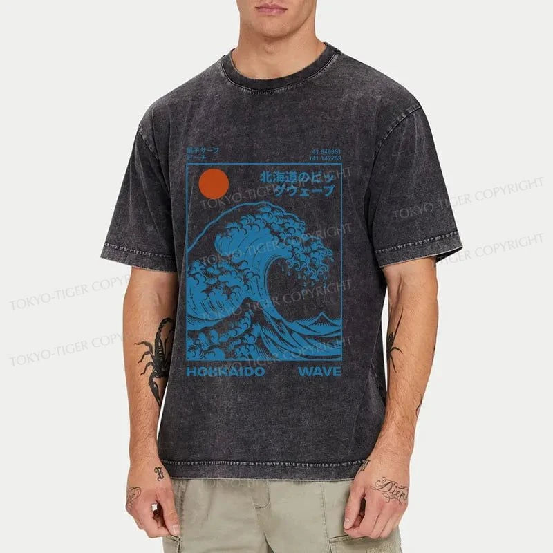 Tokyo-Tiger Hokkaido Wave Japan Washed T-Shirt