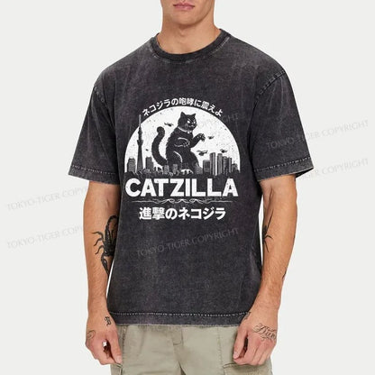 Tokyo-Tiger Japanese Catzilla Washed T-Shirt