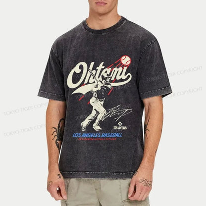 Tokyo-Tiger Shohei Ohtani Retro Japanese Washed T-Shirt