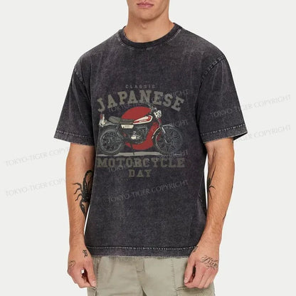 Tokyo-Tiger Japanese Motorcycle Washed T-Shirt