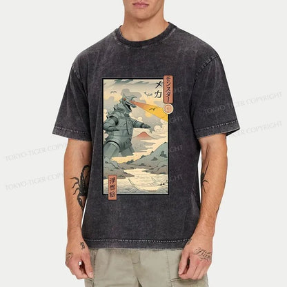 Tokyo-Tiger Ukiyo-e Robot Monster Washed T-Shirt