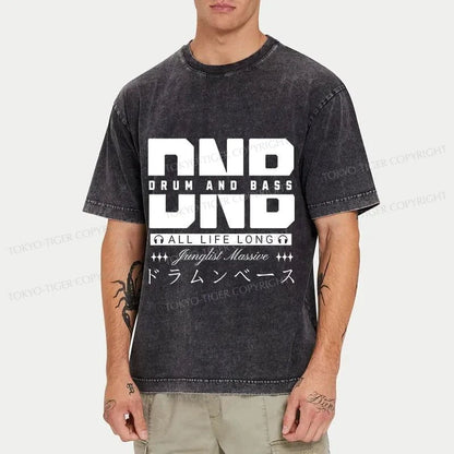 Tokyo-Tiger Drum And Bass Japanese Washed T-Shirt